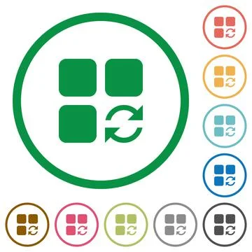 Refresh component flat icons with outlines Stockillustratie