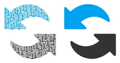 Refresh Composition of Binary Digits Stockillustratie