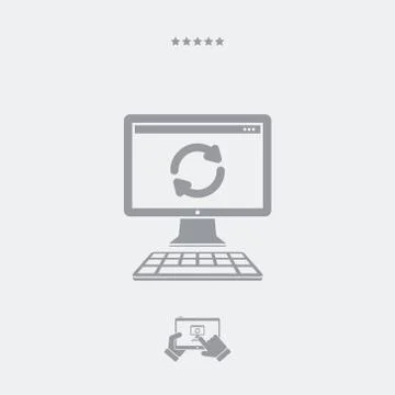Refresh computer flat icon Stock Illustration