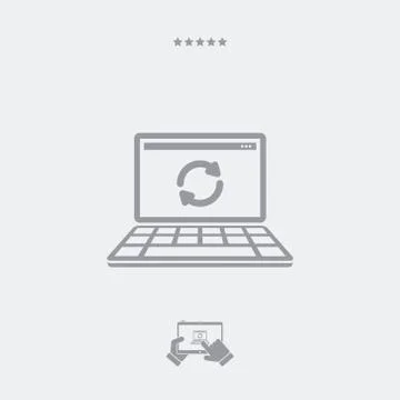 Refresh computer flat icon Ilustración de archivo