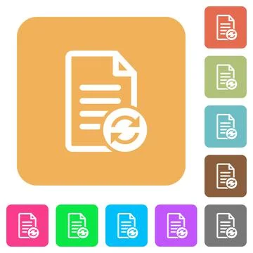 Refresh document rounded square flat icons Stockillustratie