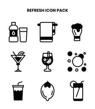 Refresh DuoTone Bundle Icons Pack 스톡 일러스트