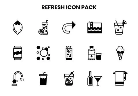 Refresh DuoTone Scalable Icons Pack Stock Illustration