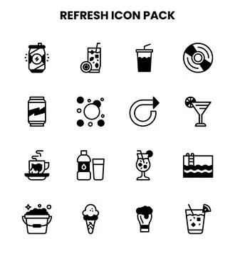 Refresh DuoTone Set Icons Pack Stock Illustration