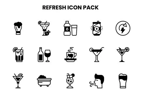 Refresh DuoTone UI Icons Pack Stock Illustration