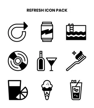 Refresh DuoTone Vector Icons Pack Stock Illustration