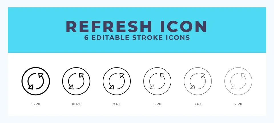 Refresh editable line icon. Vector illustration with different stroke. Stock Illustration