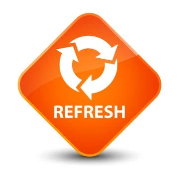 Refresh elegant orange diamond button Illustrazione stock