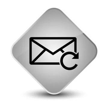 Refresh email icon elegant white diamond button Illustrazione stock