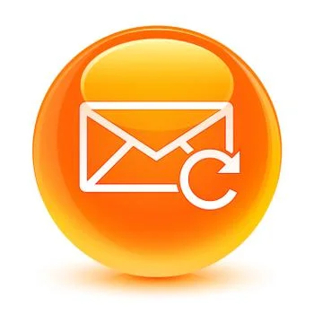 Refresh email icon glassy orange round button Illustrazione stock