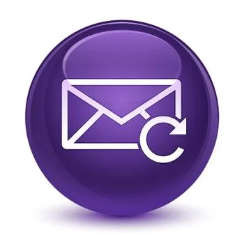 Refresh email icon glassy purple round button Illustrazione stock