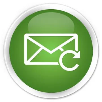 Refresh email icon premium soft green round button Stock Illustration