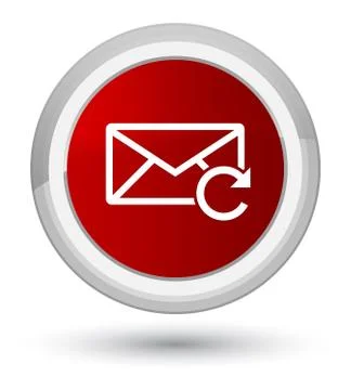 Refresh email icon prime red round button Illustrazione stock