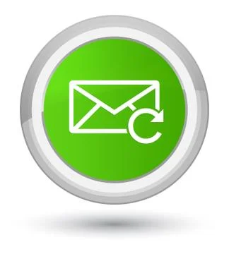 Refresh email icon prime soft green round button Stock Illustration