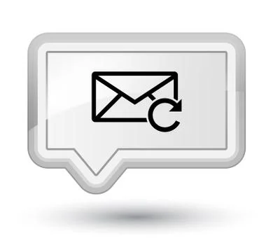 Refresh email icon prime white banner button Illustrazione stock