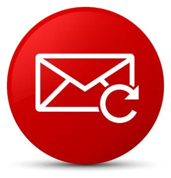 Refresh email icon red round button Illustrazione stock