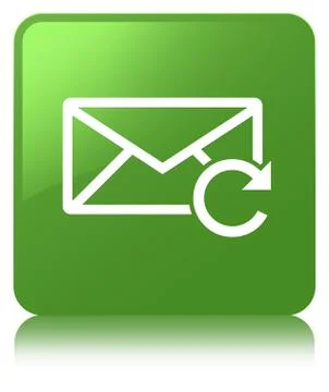 Refresh email icon soft green square button Stock Illustration