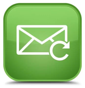 Refresh email icon special soft green square button Stock Illustration