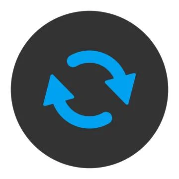 Refresh flat blue and gray colors round button Stock Illustration