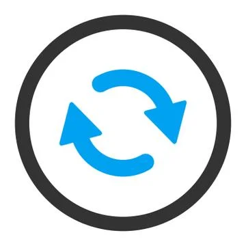 Refresh flat blue and gray colors rounded vector icon Stock Illustration