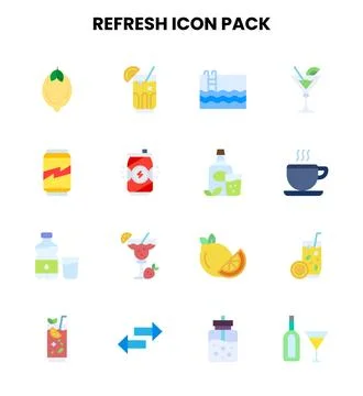 Refresh Flat Bundle Icons Pack 스톡 일러스트