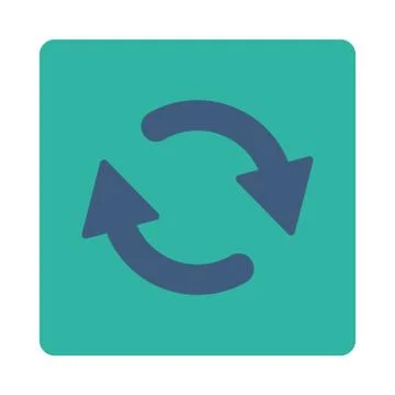 Refresh flat cobalt and cyan colors rounded button Illustrazione stock