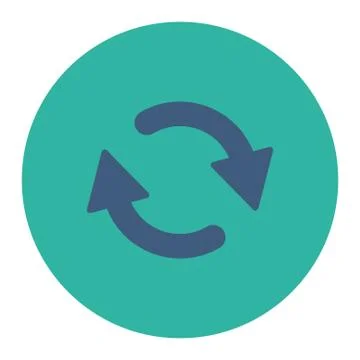 Refresh flat cobalt and cyan colors round button Illustrazione stock