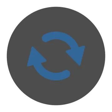 Refresh flat cobalt and gray colors round button 스톡 일러스트