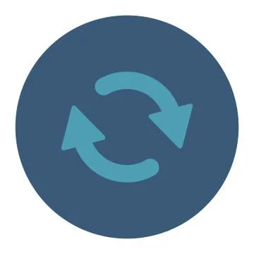 Refresh flat cyan and blue colors round button Stock Illustration