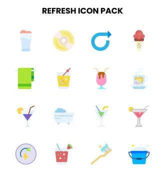 Refresh Flat Graphics Icons Pack Stock Illustration