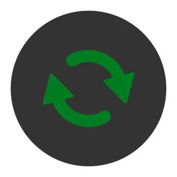 Refresh flat green and gray colors round button Stock Illustration