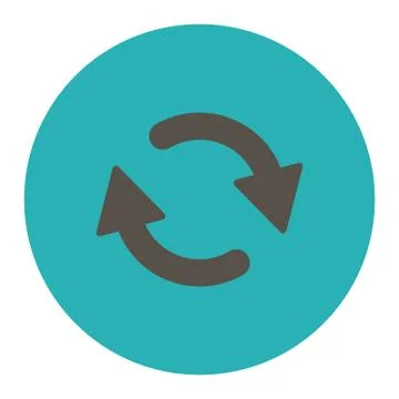 Refresh flat grey and cyan colors round button Stock Illustration
