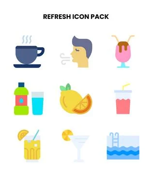 Refresh Flat Icons Pack Stock Illustration