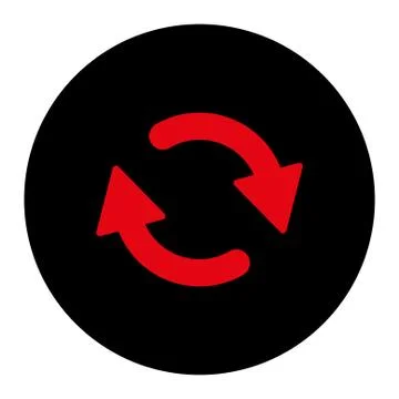 Refresh flat intensive red and black colors round button Illustrazione stock