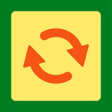 Refresh flat orange and yellow colors rounded button イラスト素材