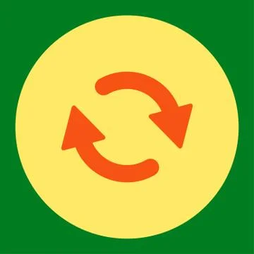 Refresh flat orange and yellow colors round button イラスト素材