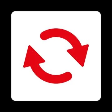 Refresh flat red and white colors rounded button イラスト素材