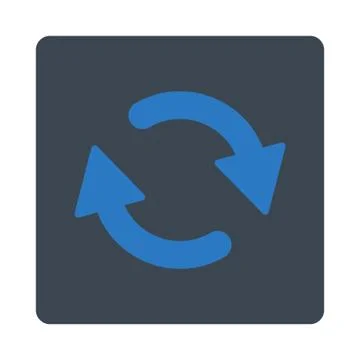 Refresh flat smooth blue colors rounded button Stock Illustration