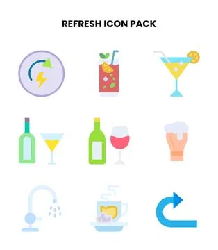 Refresh Flat SVG Icons Pack 스톡 일러스트