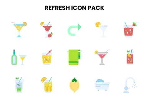 Refresh Flat UI Icons Pack 스톡 일러스트