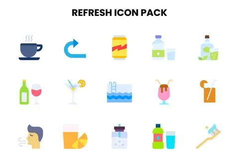 Refresh Flat UI Icons Pack Stock Illustration