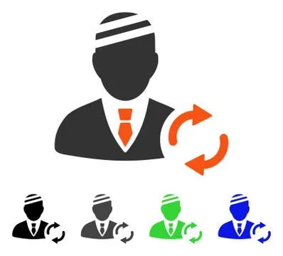 Refresh Gentleman Patient Flat Icon Illustrazione stock