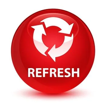 Refresh glassy red round button Stock Illustration