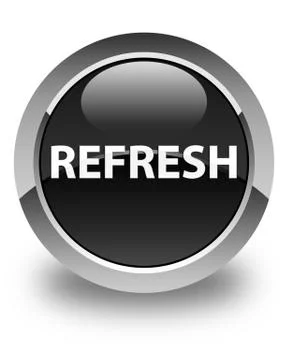 Refresh glossy black round button Illustrazione stock
