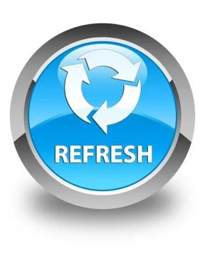 Refresh glossy cyan blue round button Illustrazione stock