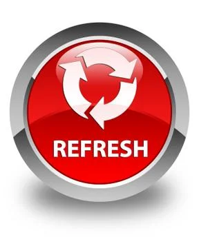 Refresh glossy red round button Stock Illustration
