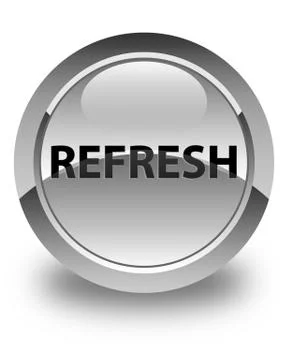 Refresh glossy white round button Illustrazione stock