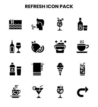 Refresh Glyph Bundle Icons Pack 스톡 일러스트