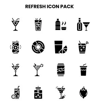 Refresh Glyph Bundle Icons Pack Illustrazione stock