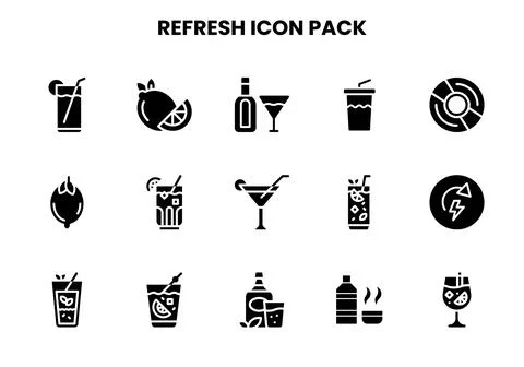 Refresh Glyph Graphics Icons Pack Stock Illustration